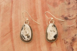 Genuine White Buffalo Turquoise Native American Earrings